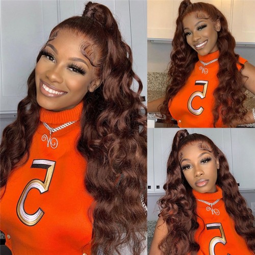 #4 Chocolate Brown Body Wave Brazilian Human Hair Bundles | Human Hair Wig | Lace Front